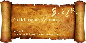 Zeitlinger Ámos névjegykártya